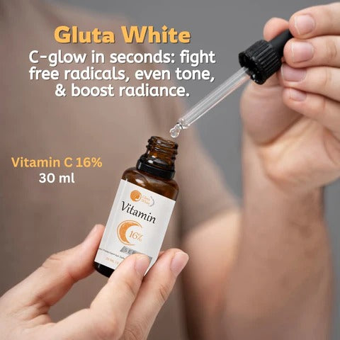 Vitamin C Serum for Face Glowing & Dark Spots | Gluta White Vitamin C 16% Serum | Best Quality Skin Care Serum | Serum For Glowing Serum - 30 ml