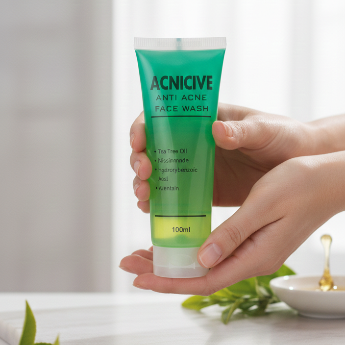 Acnicive Anti Acne Face Wash Gentle Formula Clears Impurities Reduces Acne Refreshes Skin Provides Smooth And Healthy Look For Daily Use - 100ml