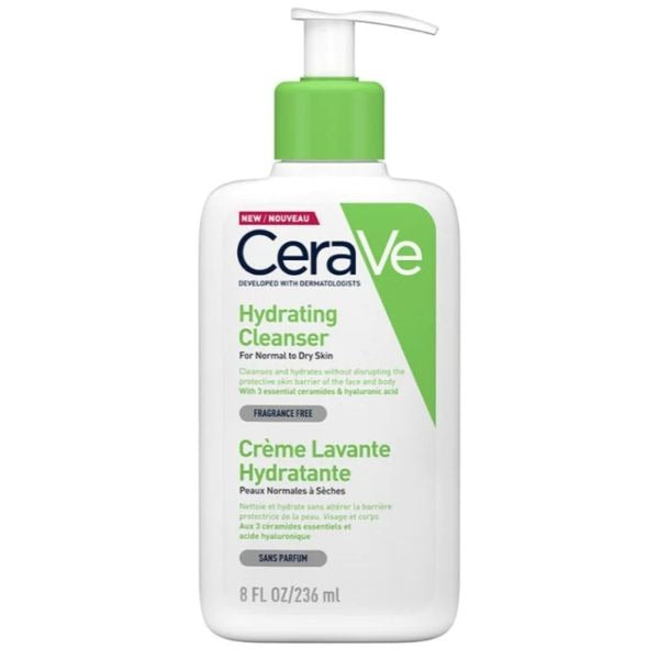 Cerave Hydrating Facial Cleanser 237ml – Gentle Moisturizing Face Wash With Hyaluronic Acid And Ceramides For Normal To Dry Skin